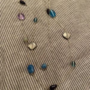 Stone and chain necklace